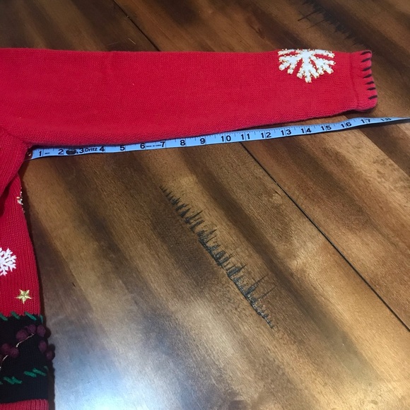 Vintage 90s Segue Red Knit Snowman Cardigan Sweater S Ugly Christmas swe… - Picture 6 of 6